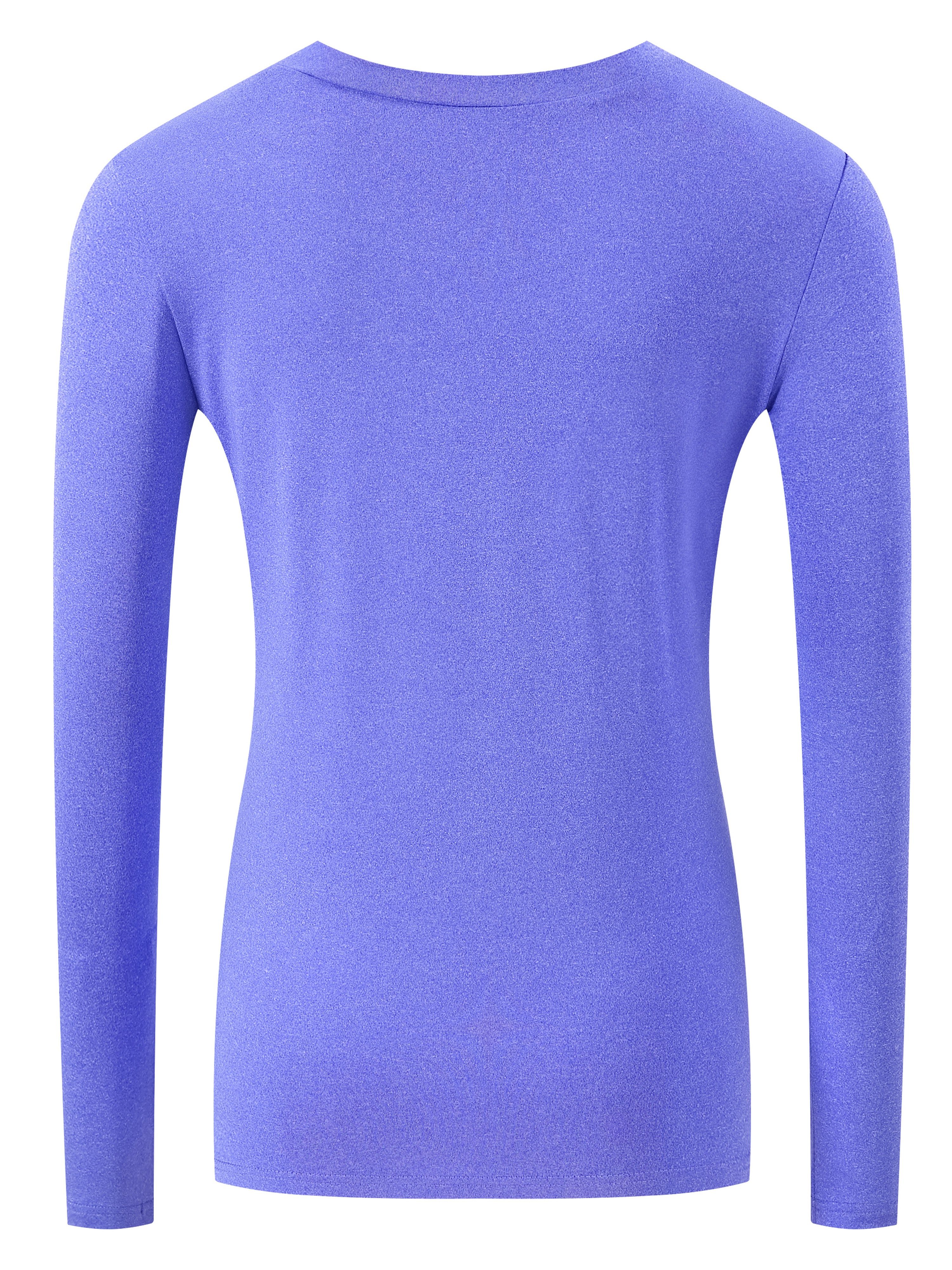 solid color round neck sports running moisture wicking and sweat absorbing long sleeve t shirt quick drying tennis fitness pullover top womens clothing violet 1