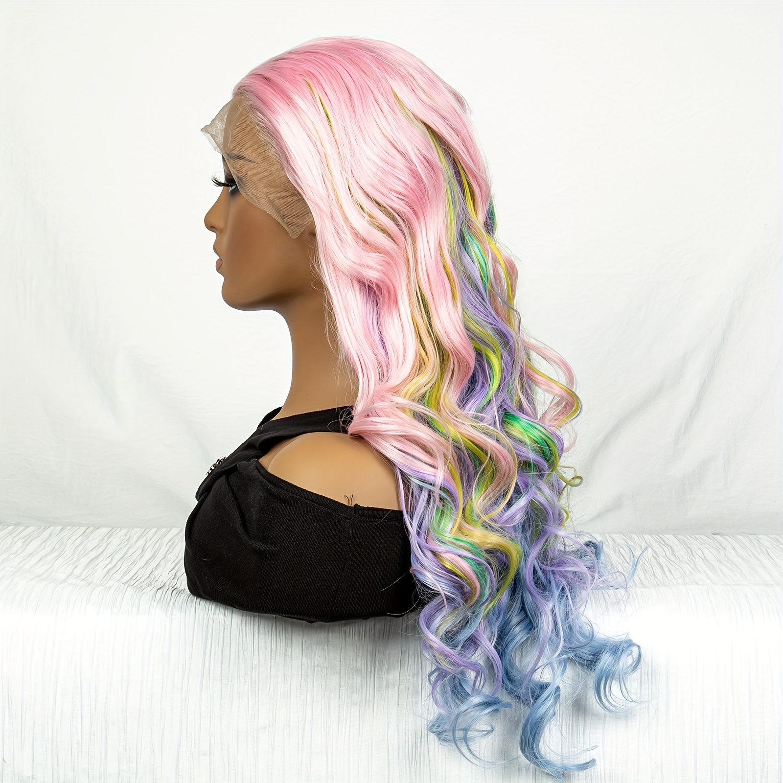 Multicolor Lace Front Wigs Rainbow Colorful Wigs Loose Temu Canada