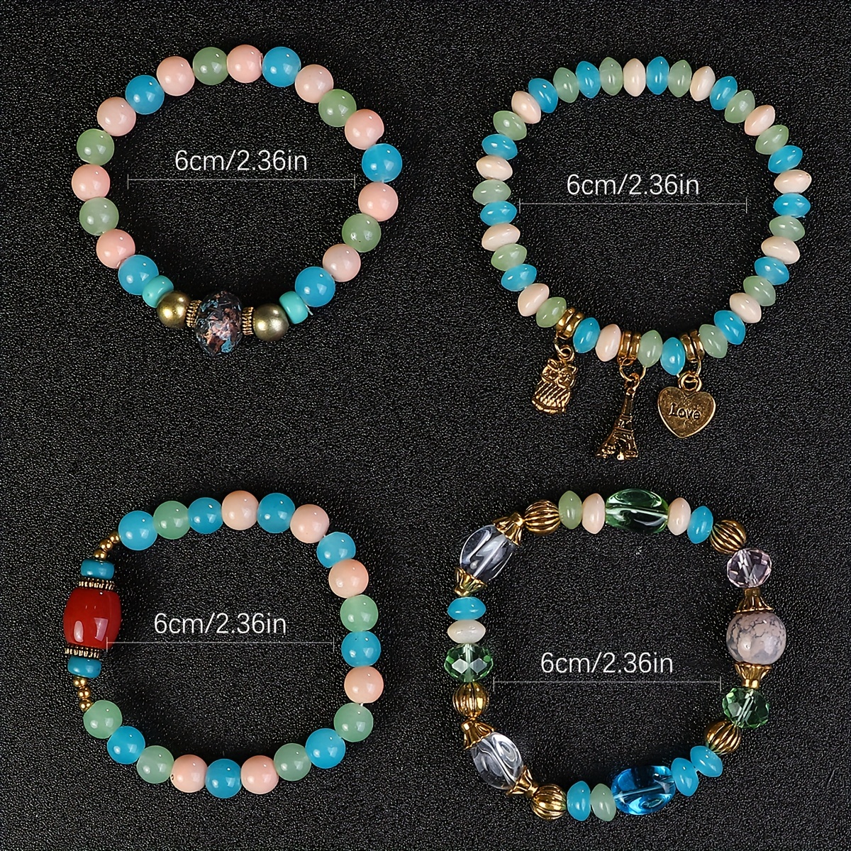 Candy Bead Gemstone Stretch Bracelet