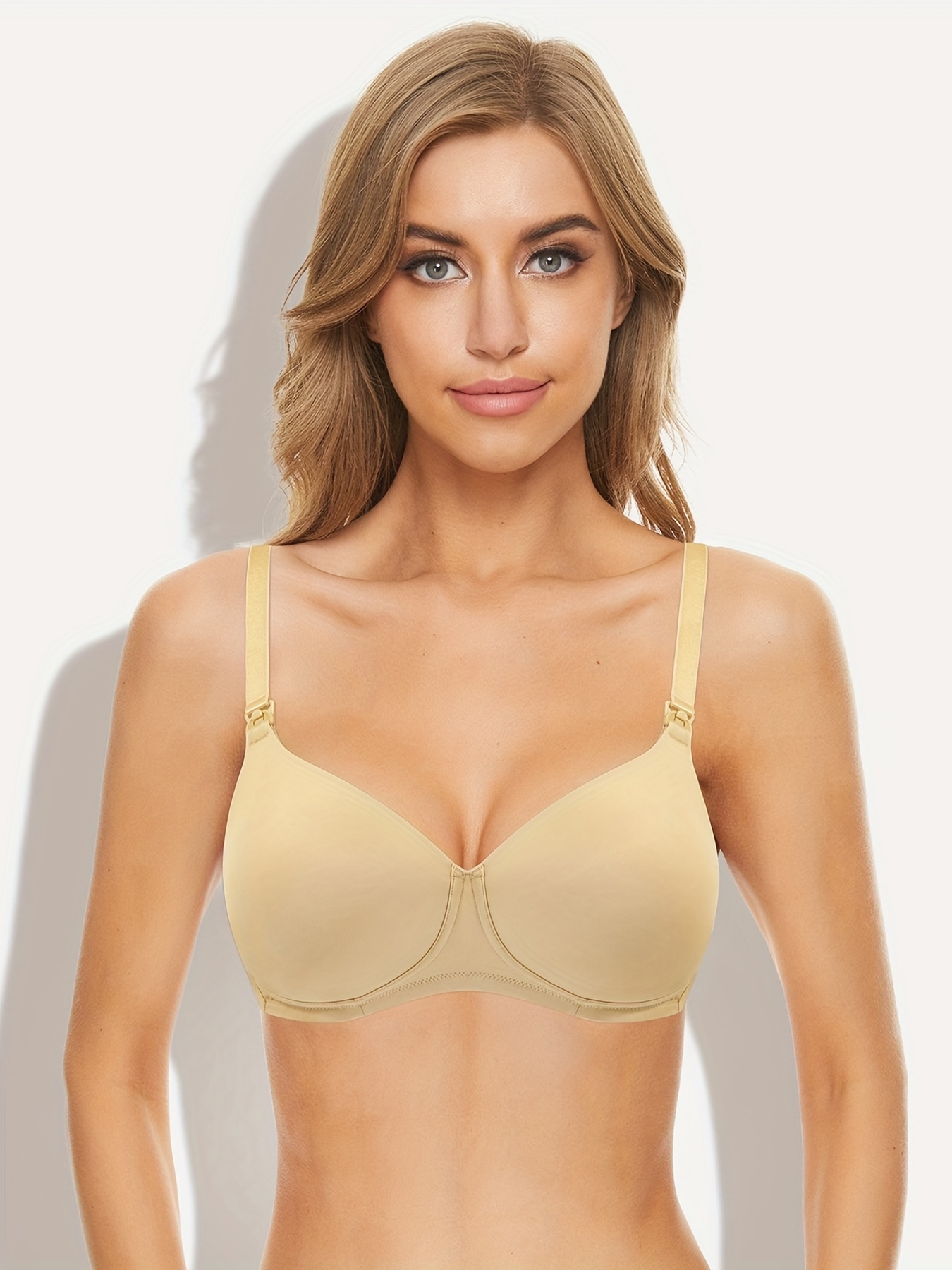 Solid Push Bras Comfy Breathable Full Coverage Intimates Bra - Temu