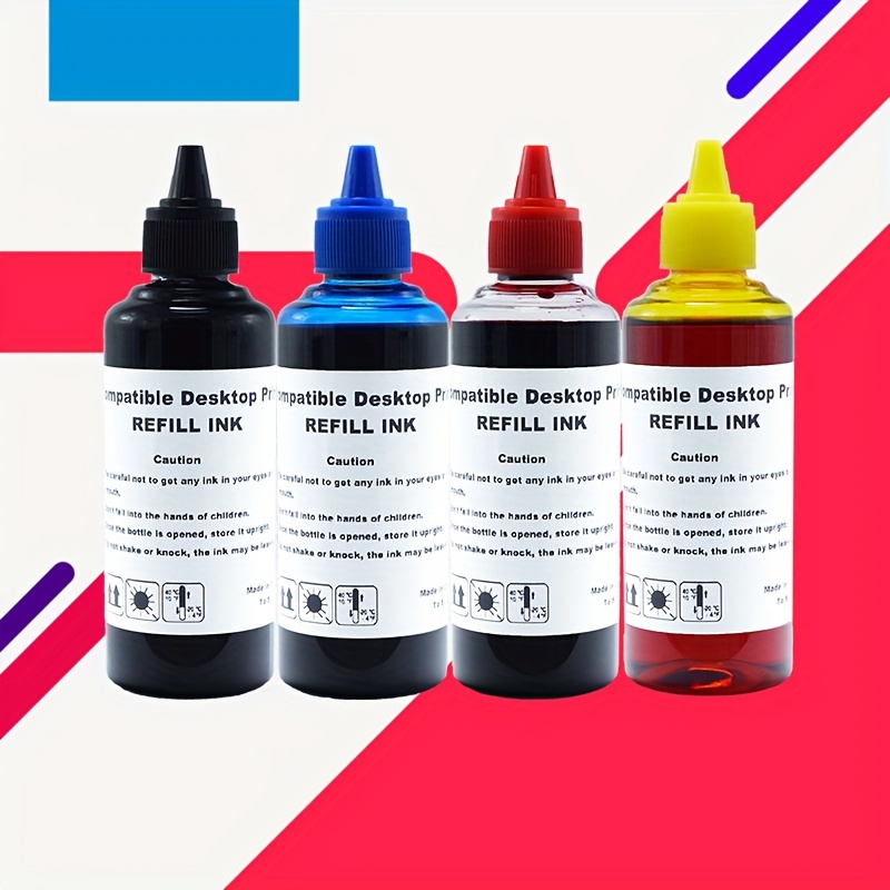 30/100ml Botella Tinta Impresora, Kit Recarga Tinta, Pintura Impresora,  Tinta Cartucho Recargable - Oficina Escuela - Temu