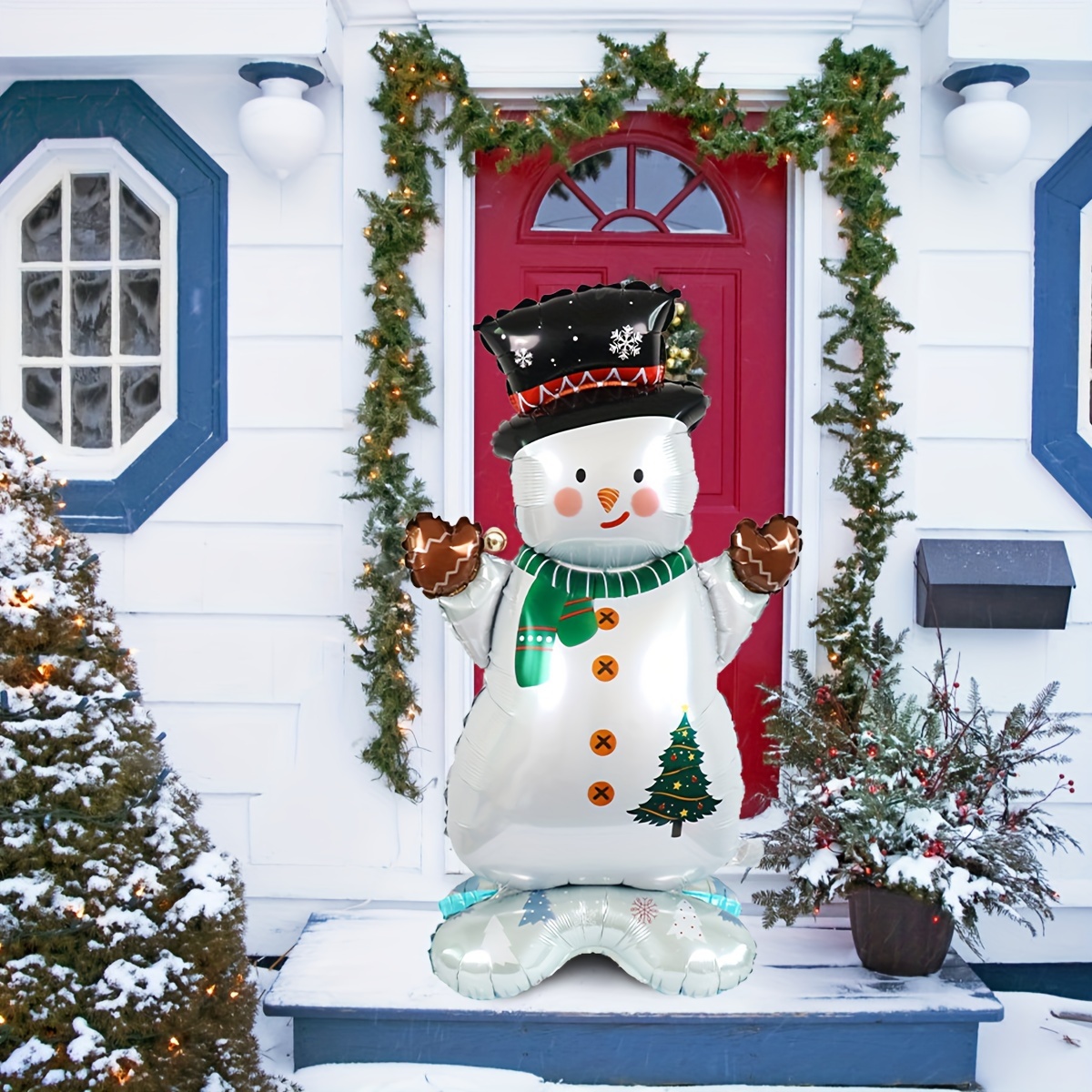 Inflatable Standing Christmas Aluminum Foil Balloon Snowman - Temu