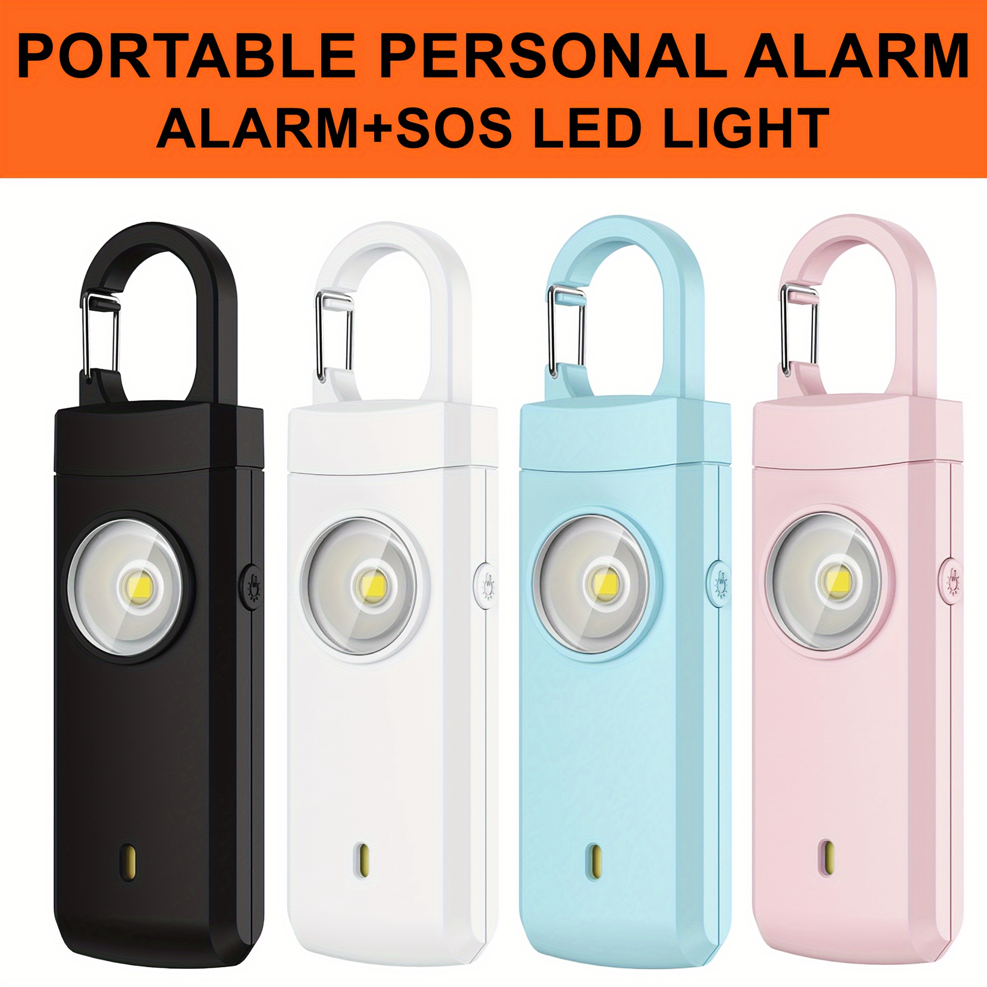 Bettomshin Alarma personal de sonido seguro, 2 llaveros de alarma de  seguridad personal de 130 dB con luz LED, alarma de seguridad de  autodefensa de