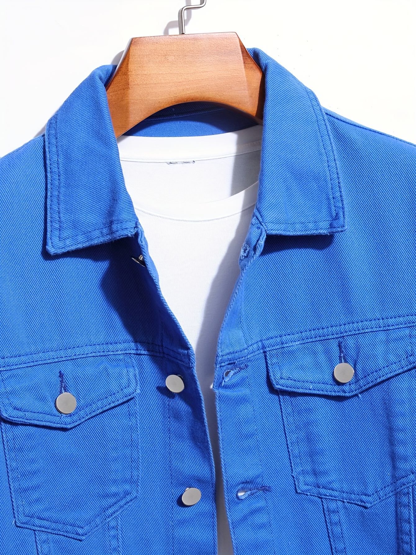 Royal blue outlet denim jacket mens