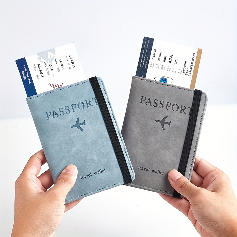 

1pc Rfid Passport Holder, Thin Passport Wallet, Leather Surface, Multi Functional Wallet, Travel Passport Holder, Cute Card Holder
