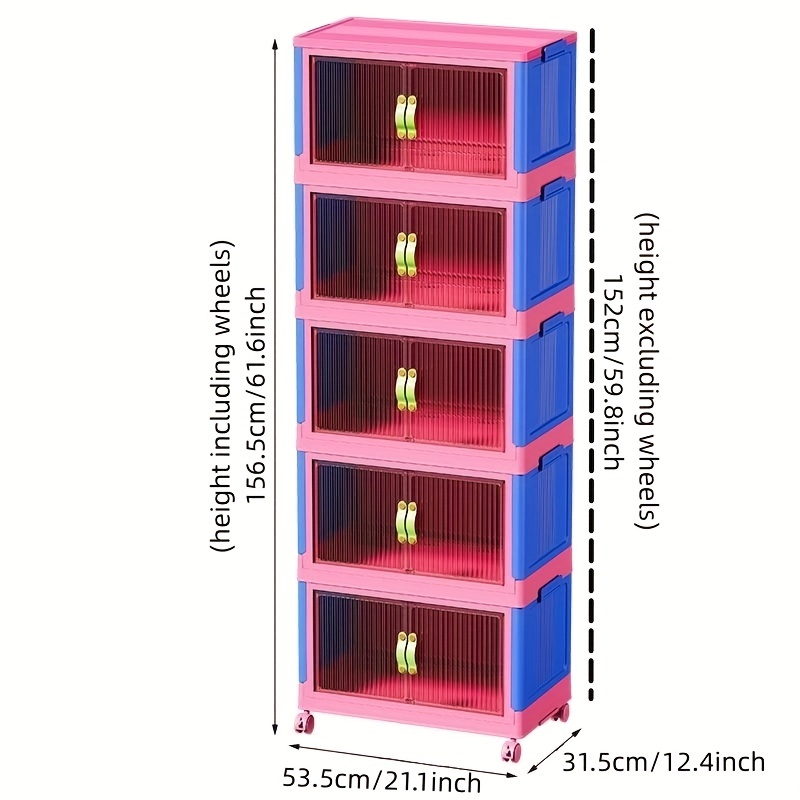 4 Tier Closet Organizers and Storage Stackable Plastic Storage Closet  Storage