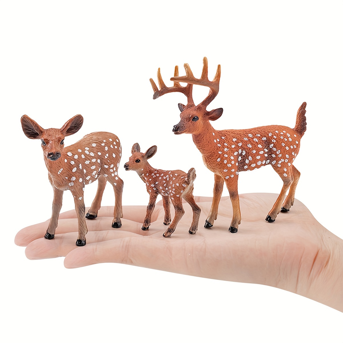 Heiheiup Children's Animal Model Static Solid Male Red Deer Deer White Deer  Toy Christmas Ornaments Arts And Crafts for Kids Ages 3-5 Boys 