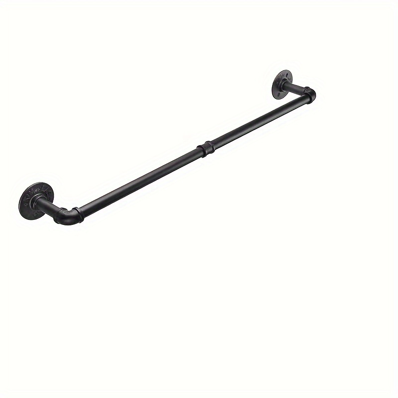 60cm Black Iron Bathroom Water Pipe Towel Rail | Wall Mounted Rack Towel Holder