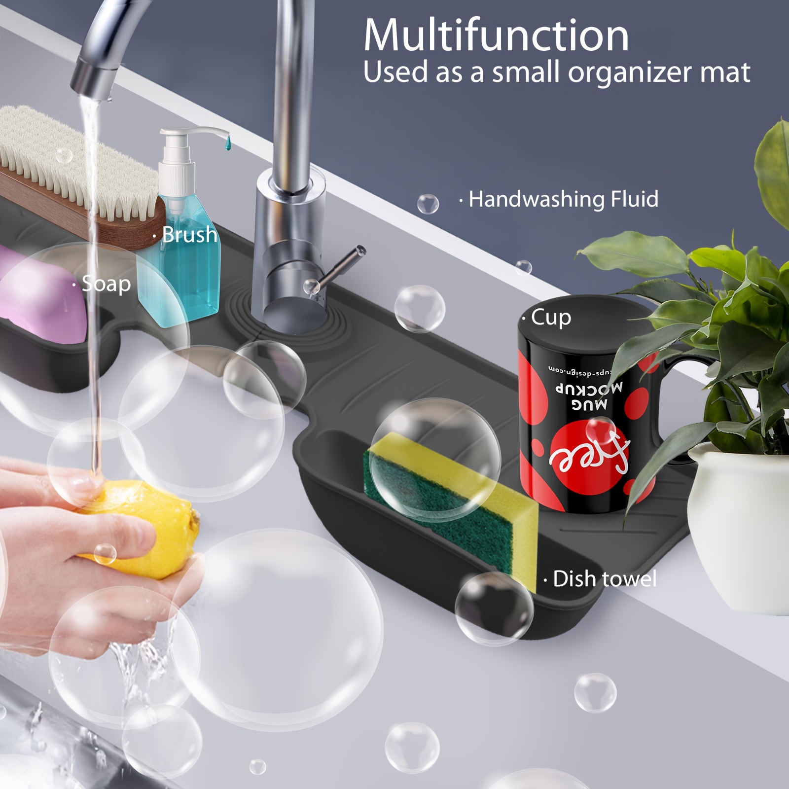 Kitchen Faucet Absorbent Mat Silicone Faucet Sink Splash Guard Countertop  Protector For Bathroom Kitchen Sink Accessories - Specialty Tools -  AliExpress