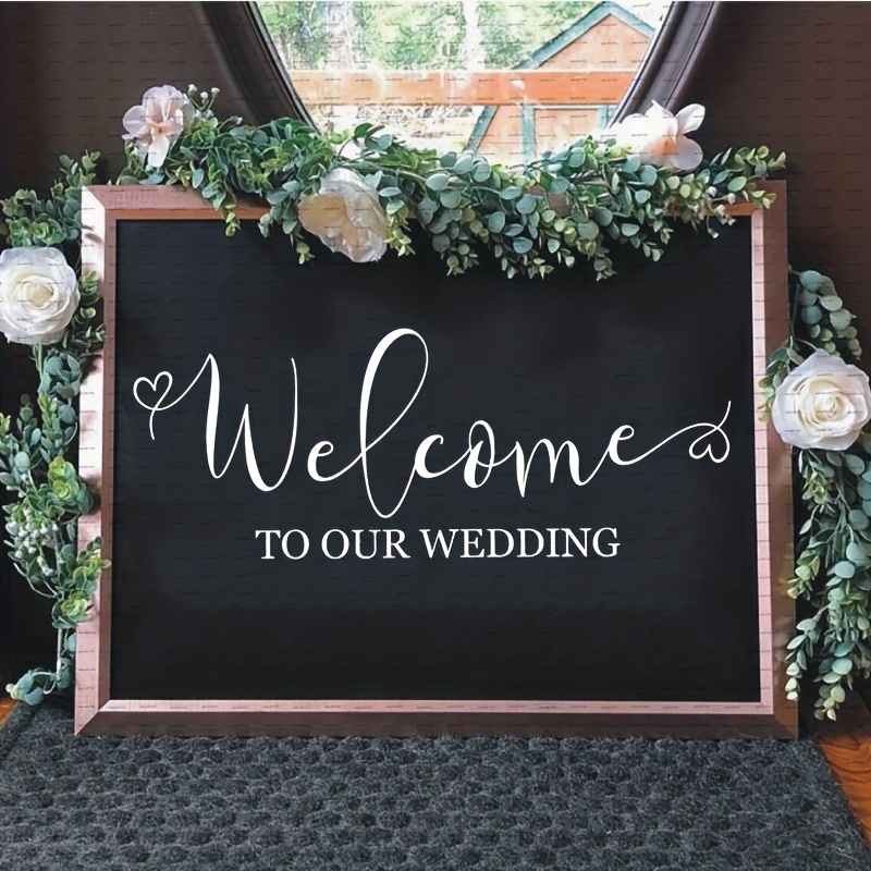 Bienvenidos a la boda de. Calcomanías de vinilo para espejos