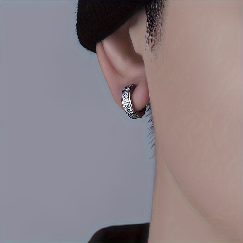 Men's Street Style Stainless Steel Matte Glitter Earrings