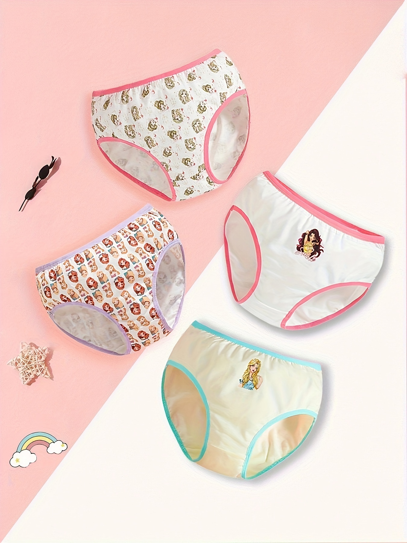 Girl's Breathable Briefs Best Print Panties Random - Temu
