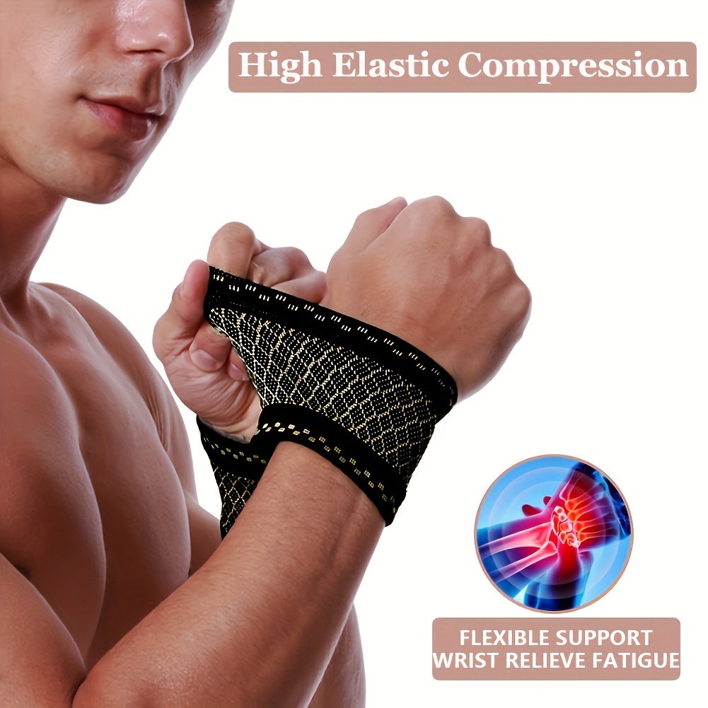 Copper Wrist Compression Sleeve Compression Wrist Brace - Temu Canada