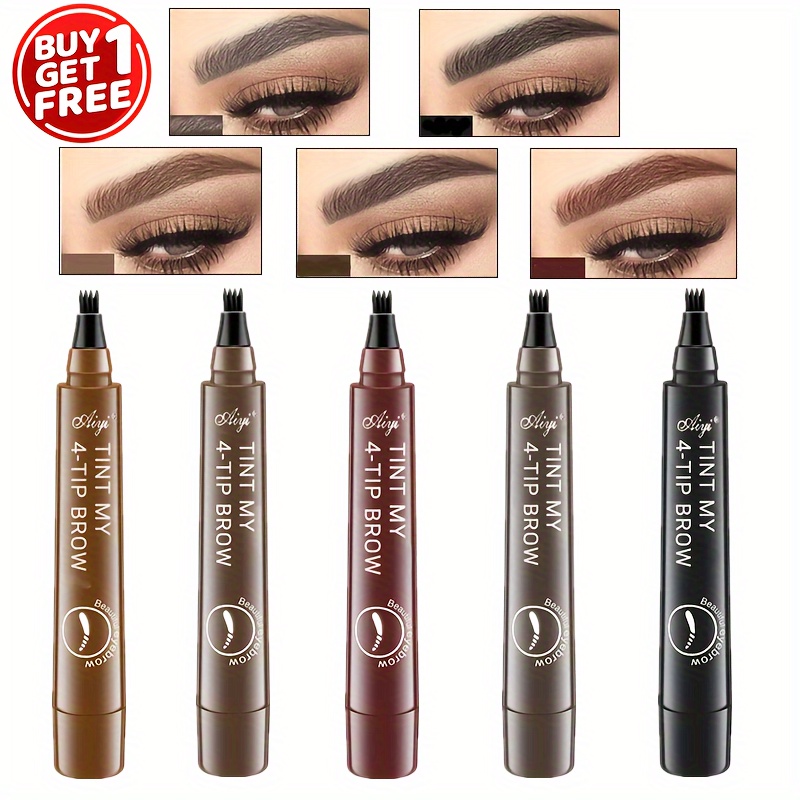 

2pcs/5pcs 4 Split Head Eyebrow Pencil Set Liquid Eyebrow Pen Easy Coloring Matte Finish Eyebrow Pen Set