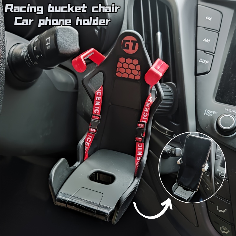 

Racing Bucket Chair Style Car Mobile Phone Holder Decoration Desktop Mobile Phone Holder Air Vent Hook Fixed Birthday Gift