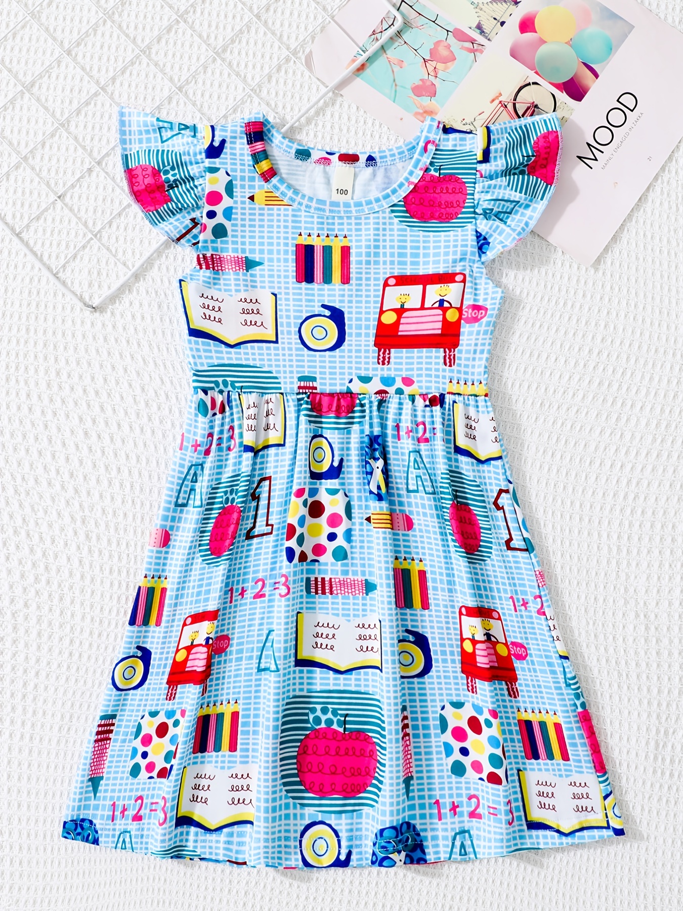 Happy 100 Days School Pattern Outfits Girls Thin Comfy - Temu