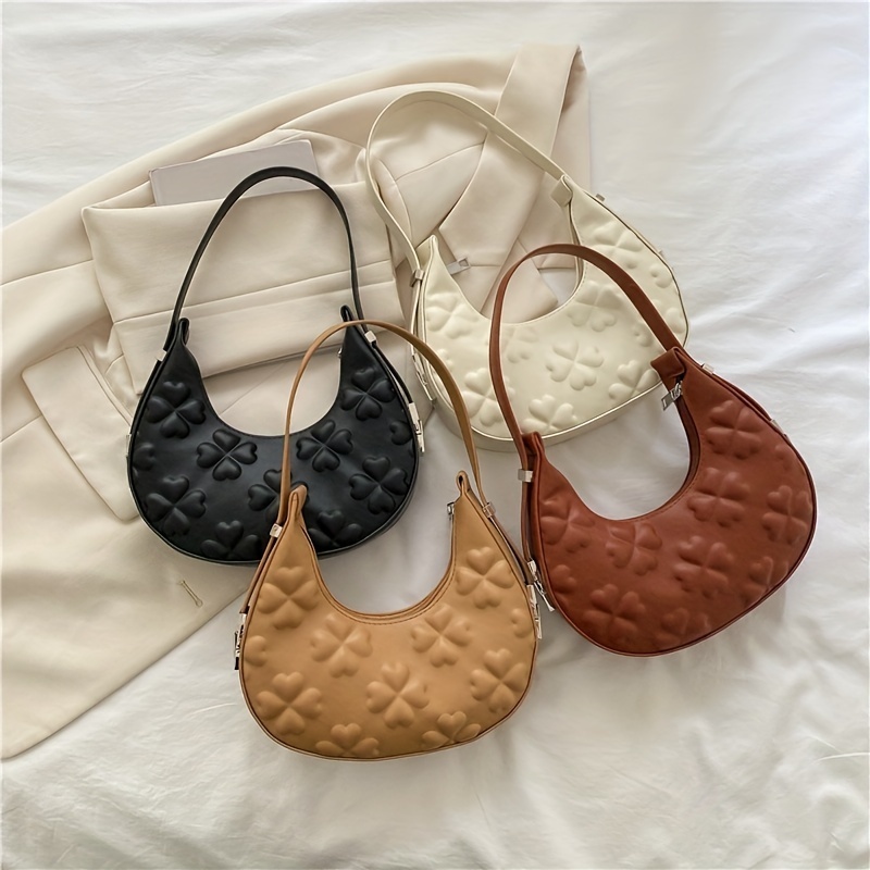 Solid Color Trendy Shoulder Bag, Pu Leather Versatile Underarm Bag, Magnet  Zipper Stylish Minimalist Baguette Bag - Temu