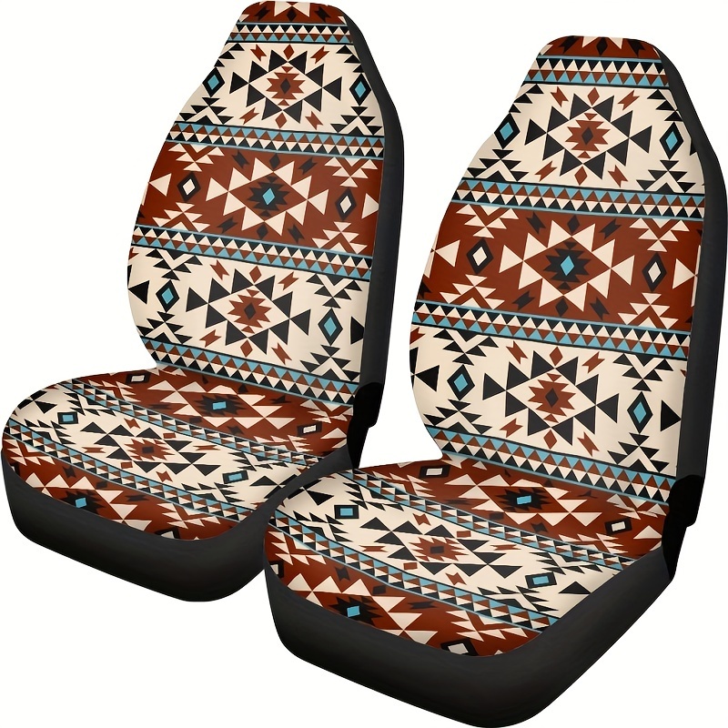  WELLFLYHOM Juego de 2 fundas universales para asiento trasero  dividido con estampado azteca para coches, camiones, SUV, sin  reposacabezas, diseño tribal turquesa geométrico a rayas, respaldo y manta  protectora : Automotriz