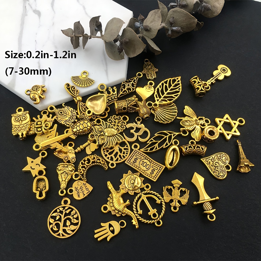100 Pcs Jewelry Making Silver Charms Mixed Wholesale Bulk Smooth