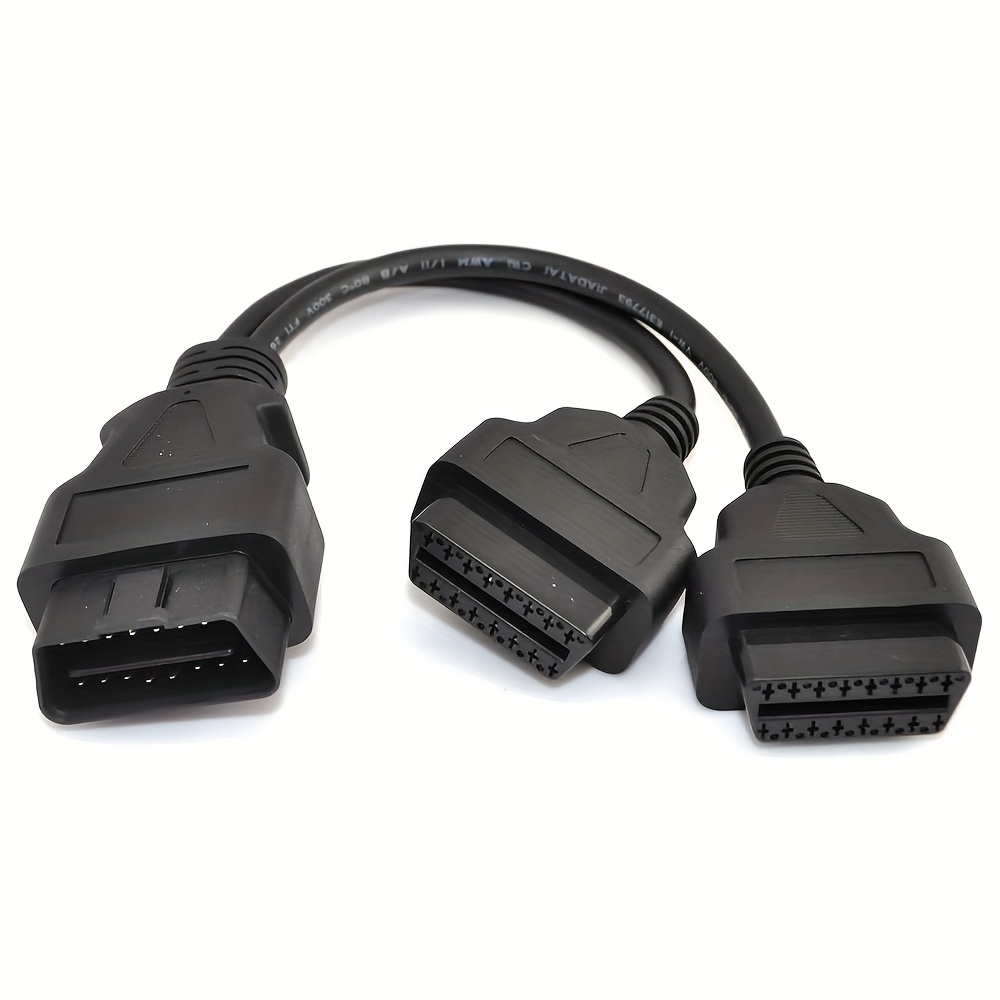 Obd2 Obd Ii Splitter Extension Y Cable, J1962 16 Pin Cable Obd2 Male To  Dual Obd2 Female Cord Adapter Cable - Temu Germany