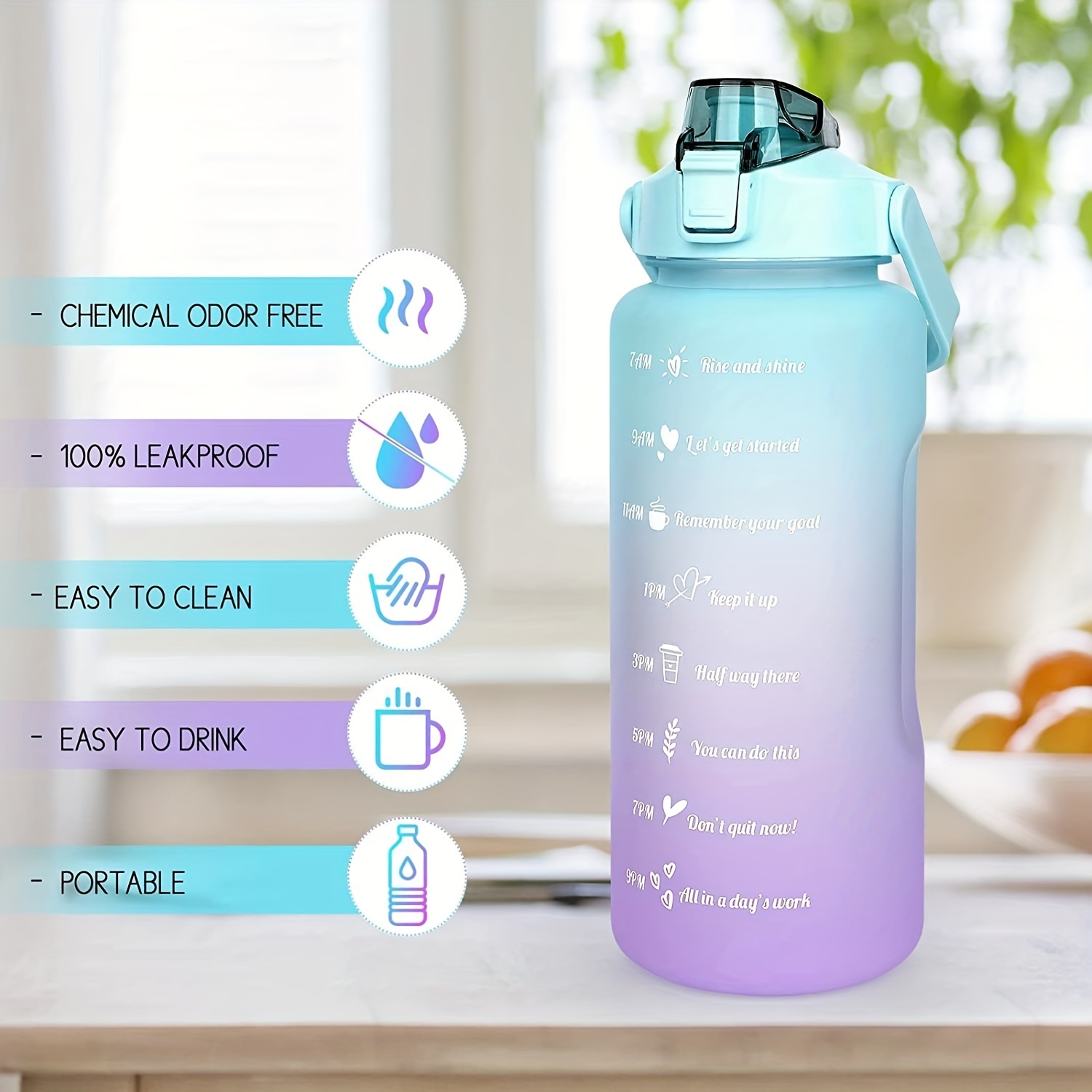 Gulex 32oz Motivational Water Bottles with Time Marker, Leak-proof BPA Free  Non-Toxic Drinking Sport…See more Gulex 32oz Motivational Water Bottles