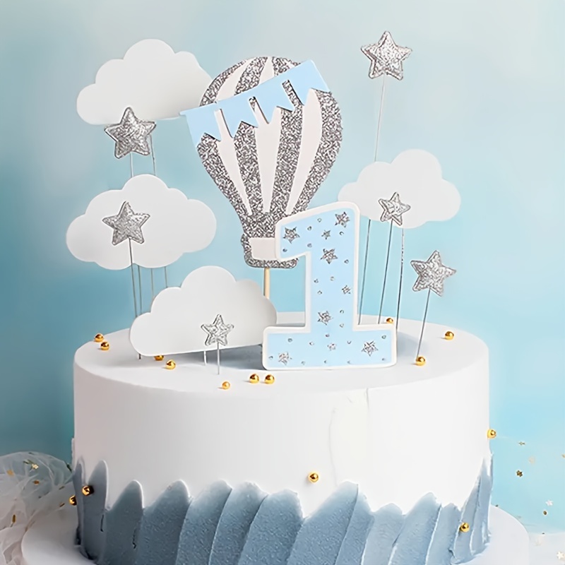 Hot Air Balloon Cake Toppers,Baby Shower Theme,First Birthday Theme, Cake  Topper for Baby Cloud Cake Topper for Kids Girls Birthday Boys Party Baby