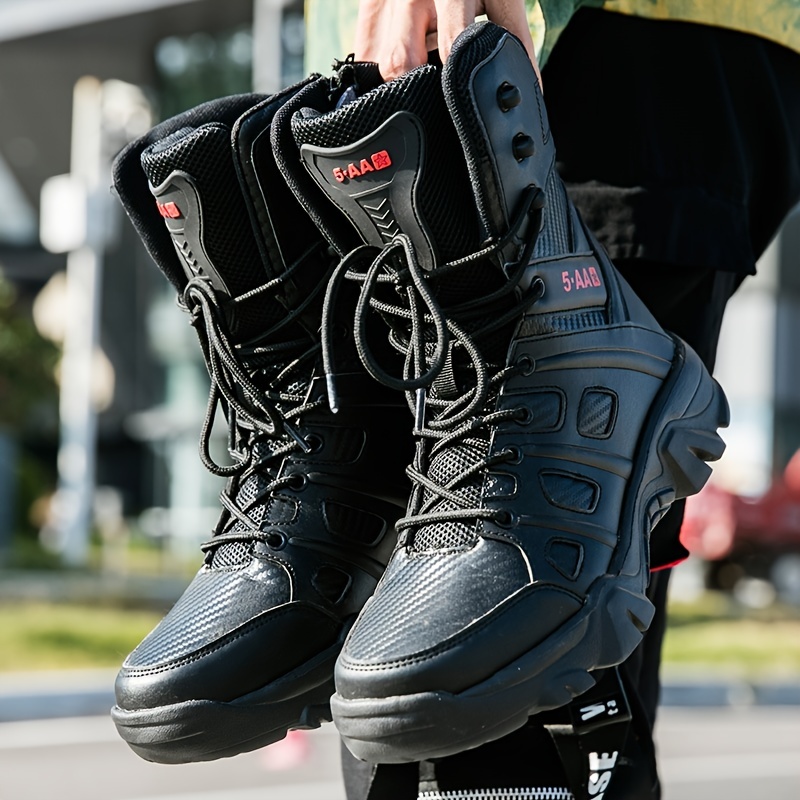 Men's Tactical Boots, Work Boots for Men,Tactical Boot, Military Work  Boots, High-Top Military Shoes, Waterproof, Anti-Collision, Non-Slip,  Breathable