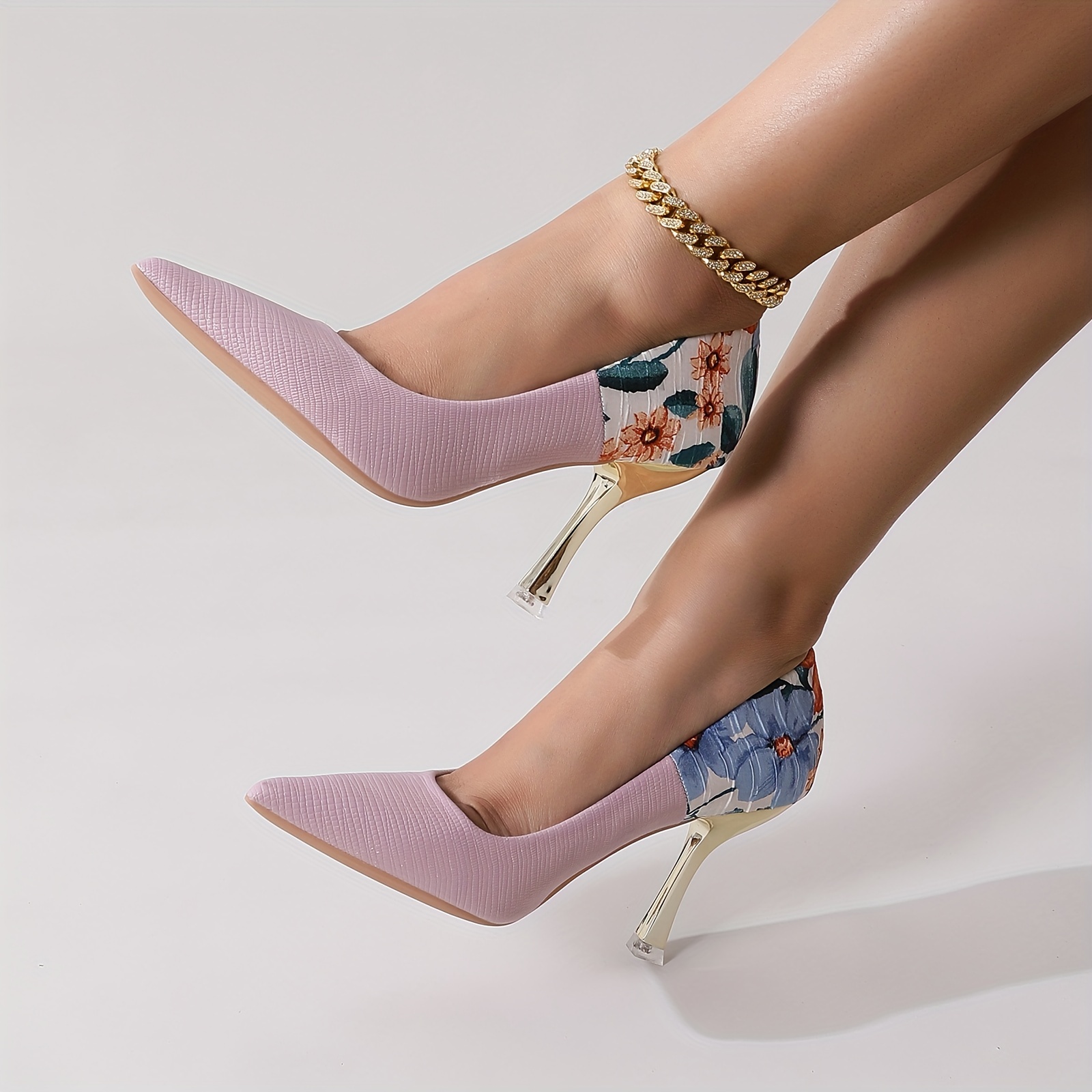 Purple deals floral pumps