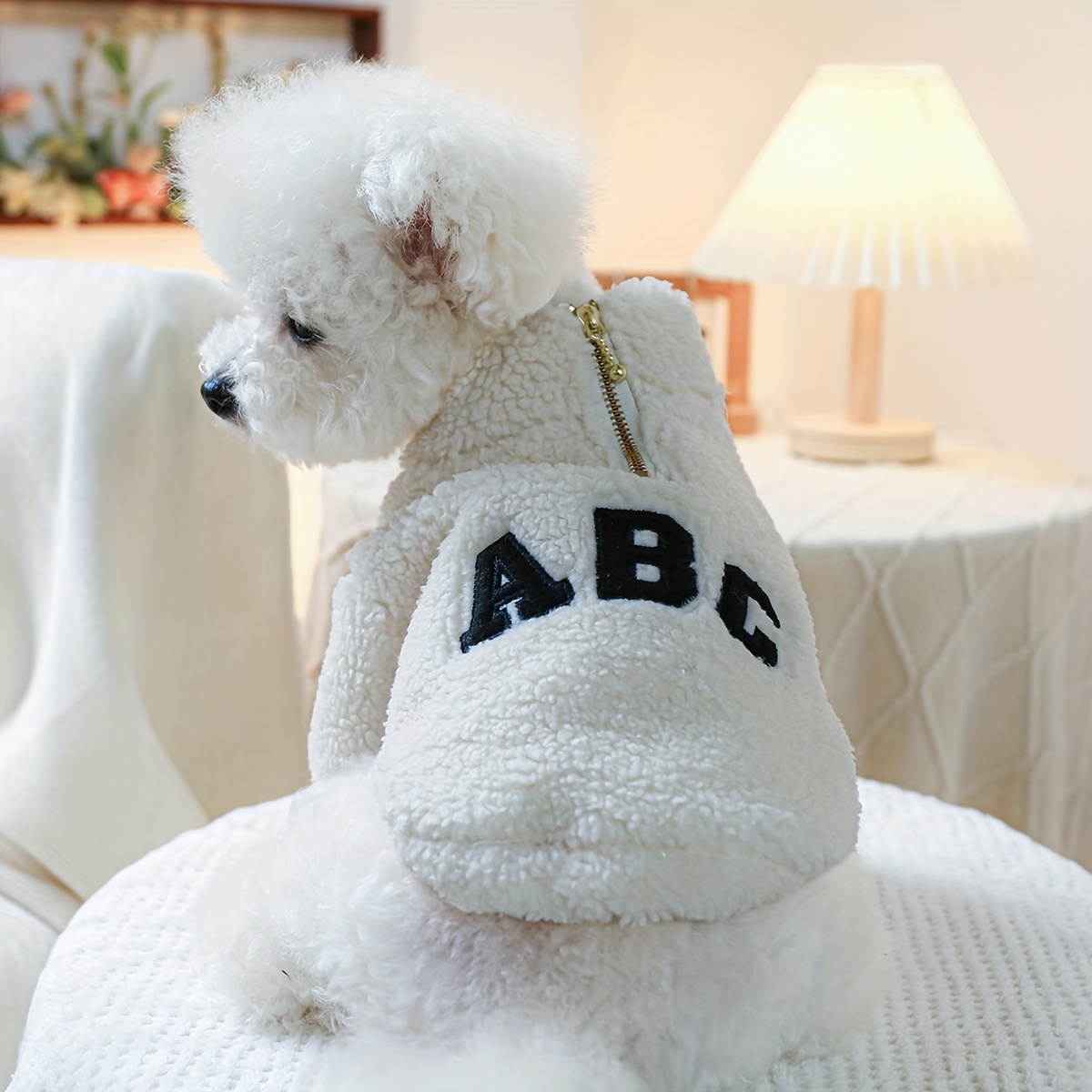 

Pet Clothes, Letter Graphic Dog Sweater, Soft Warm Puppy Sweatshirt For Autumn And Winter Small Dogs Zipper Clothing