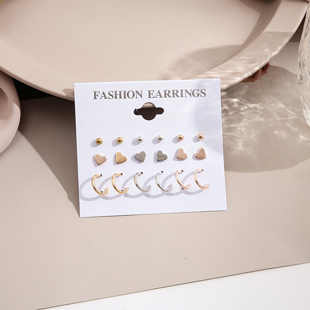 Multi shaped Stud Earrings Set Women Party Holiday Favors - Temu