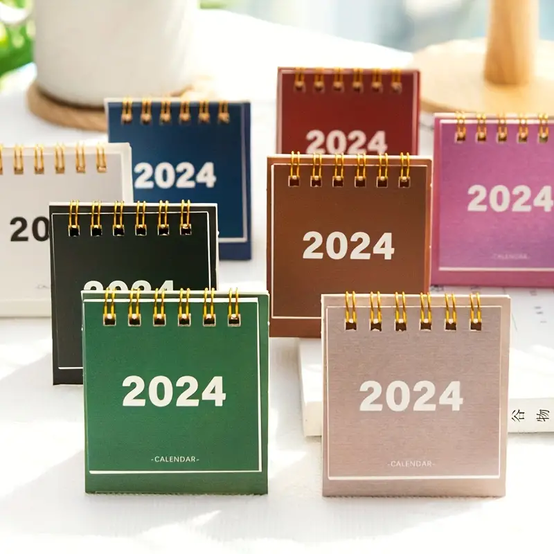 2024 Mini Calendrier De Bureau Calendrier Simple Couleur - Temu France
