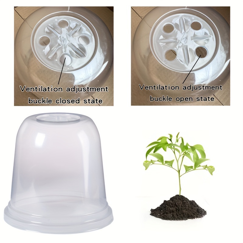 

3/5/6/8/10pcs, The Plant Garden Bell Can Adjust The Ventilation Status, And The Reusable Plant Bell Can Stabilize The Plant Growth Cycle. Protect Plants From Birds, Frost, Poultry