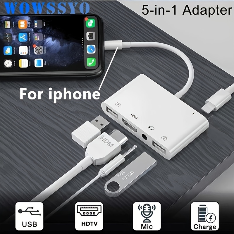 Lightning Hdmi Câble Usb 3.0 Caméra Av Adaptateur Pouriphone Se Xs Xr 11pro  Ipad