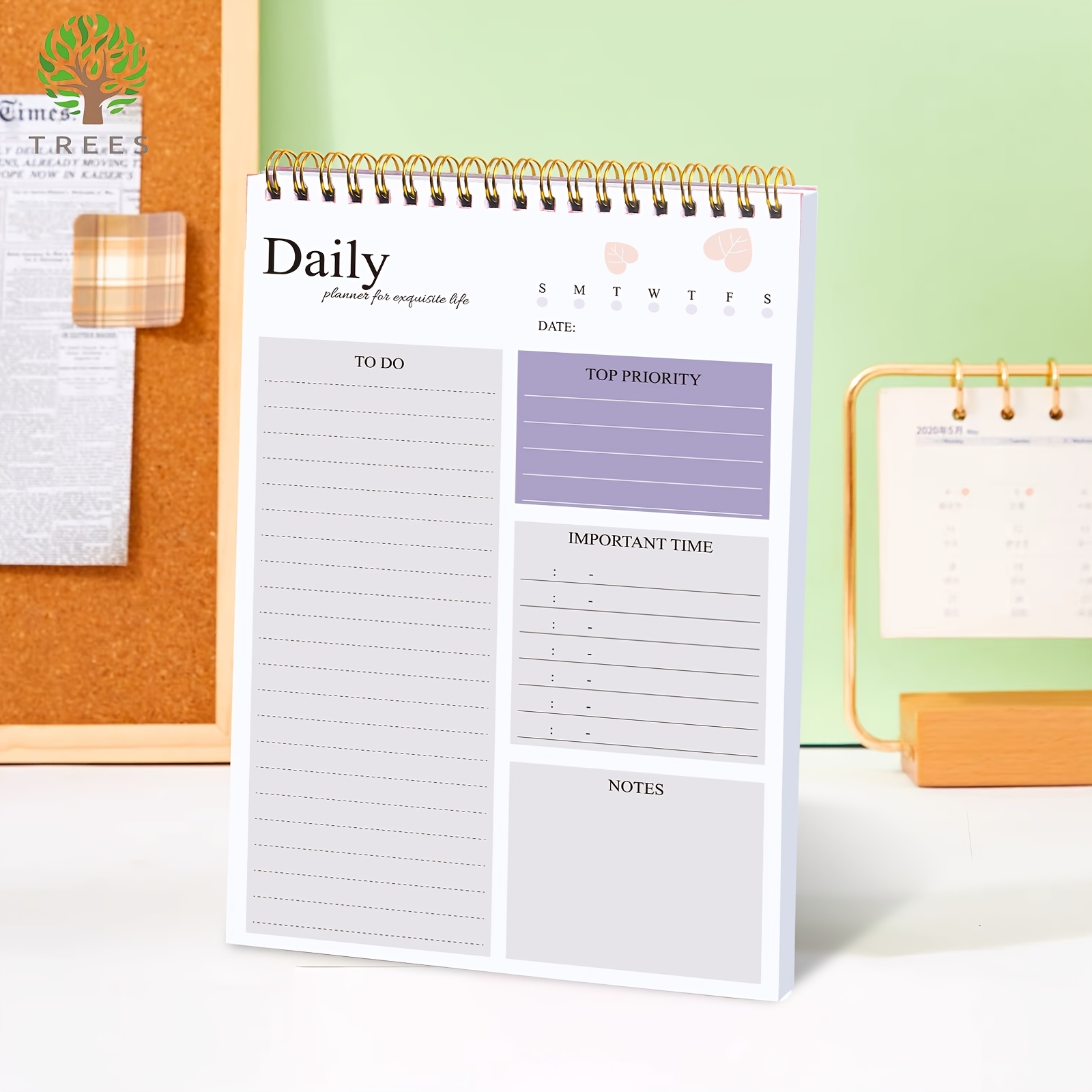 Trees Daily Planner To Do List Task Checklist Notepad - Temu