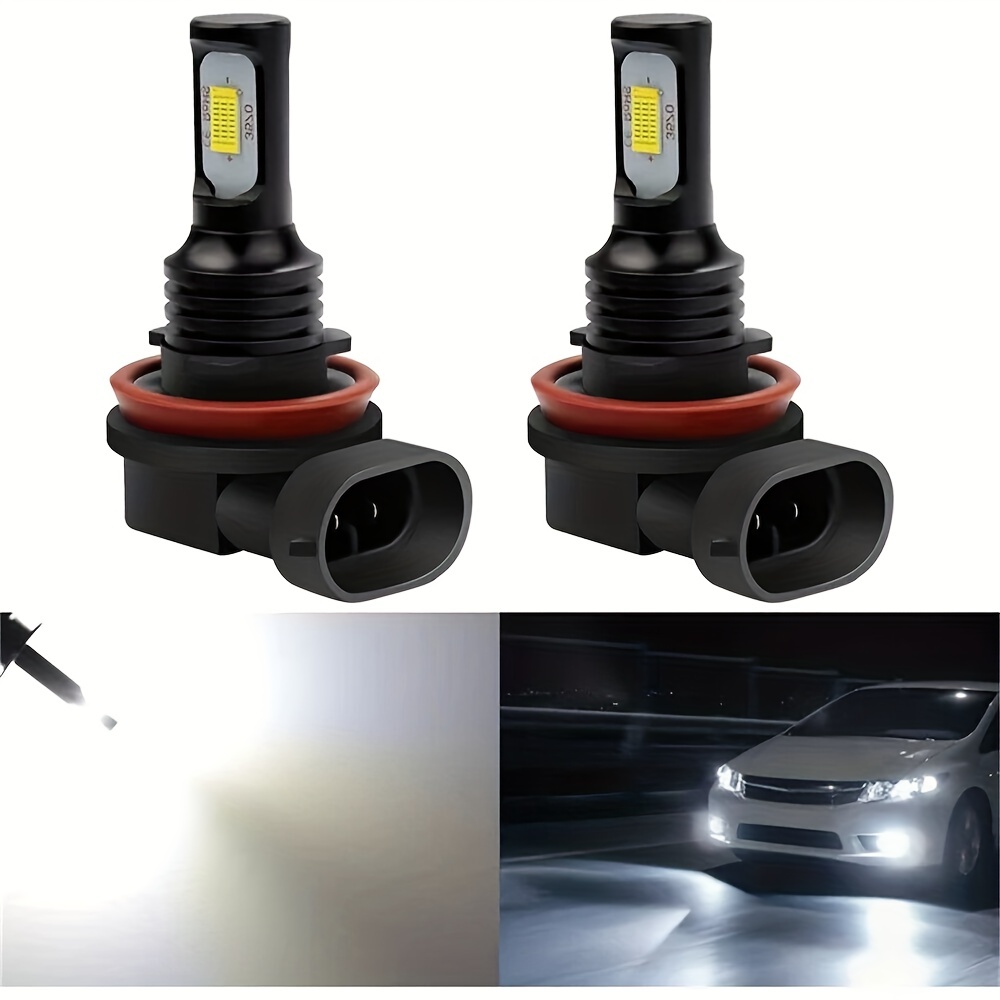 2PCS Brilliant Red H1 30-SMD LED Car Fog Lights Daytime Running Lamps DRL  Bulbs