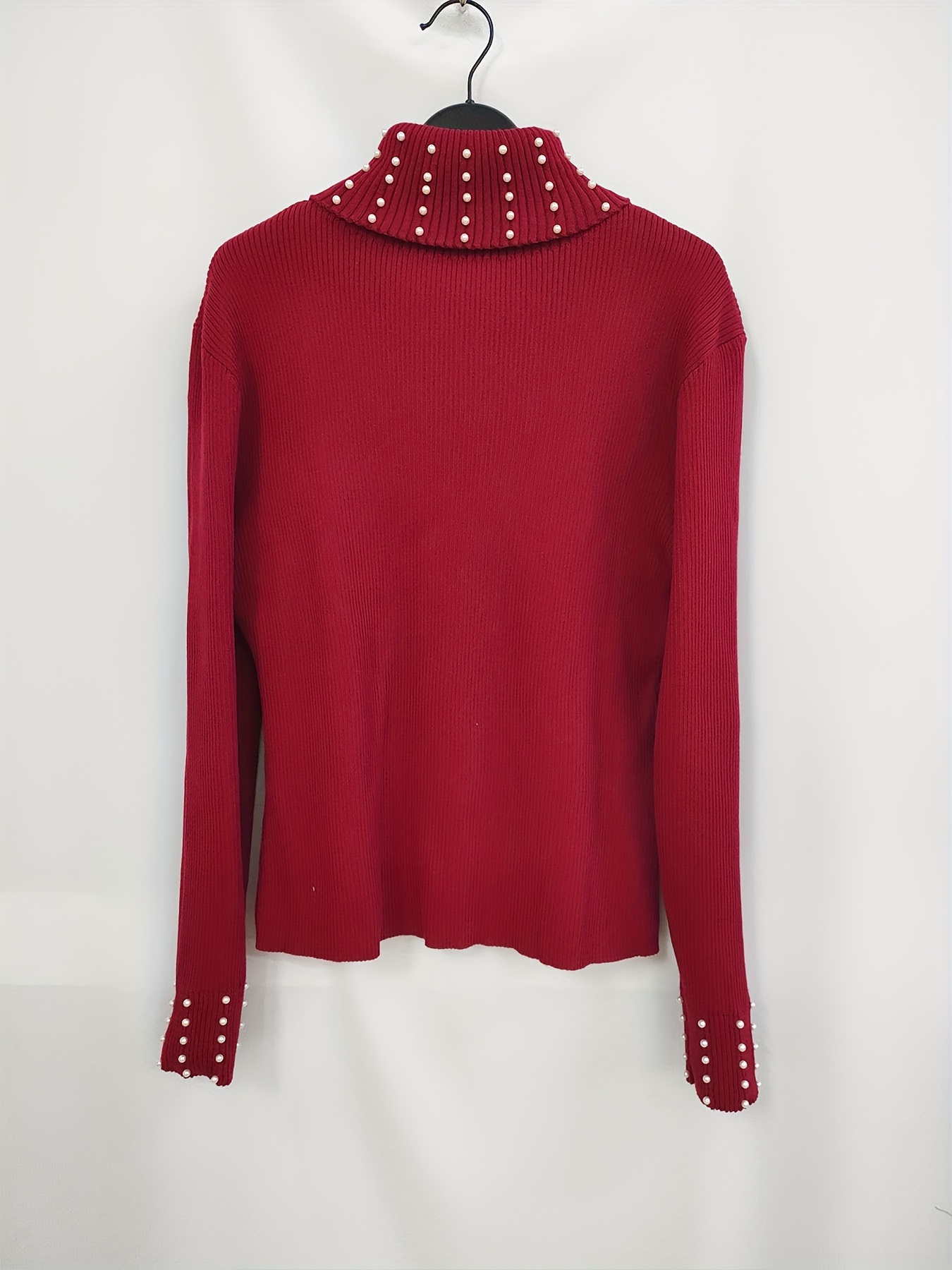 SWEATER PERLA DE Lana LISO con CUELLO REDONDO