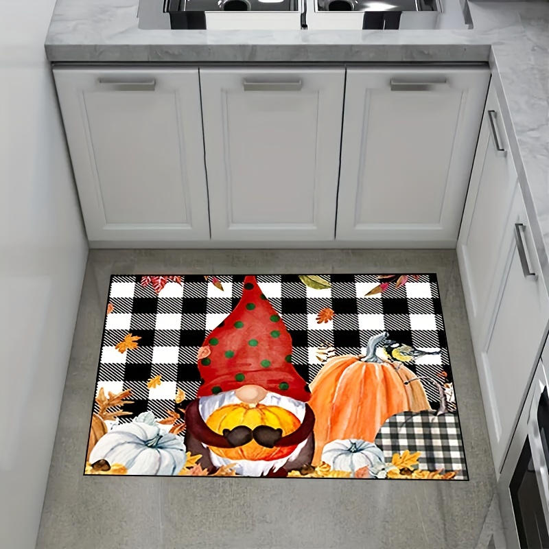 Autumn Pumpkin Print Floor Mat Thanksgiving Pumpkin Maple - Temu