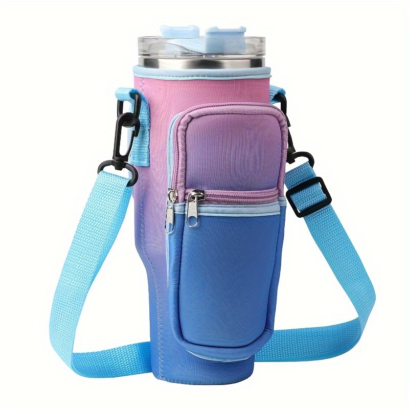Water Bottle Cover Portable 40oz Water Bottle Sleeve Waterproof with  Adjustable Strap Phone Key Holder Jug Carrier - AliExpress