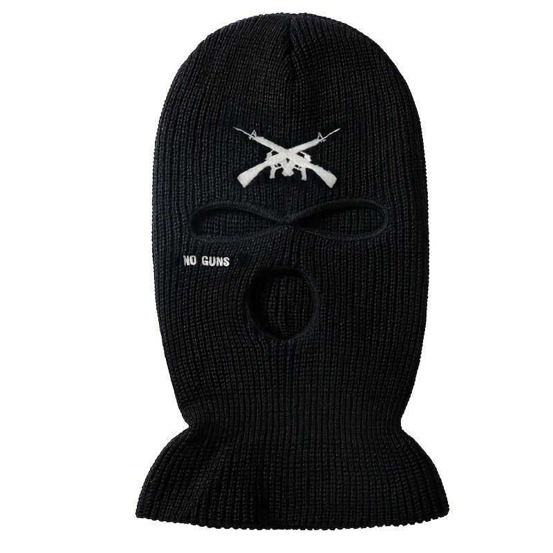 Bonnet Tricoté Cagoule Avec Broderie De Pistolet Pour Homme - Temu