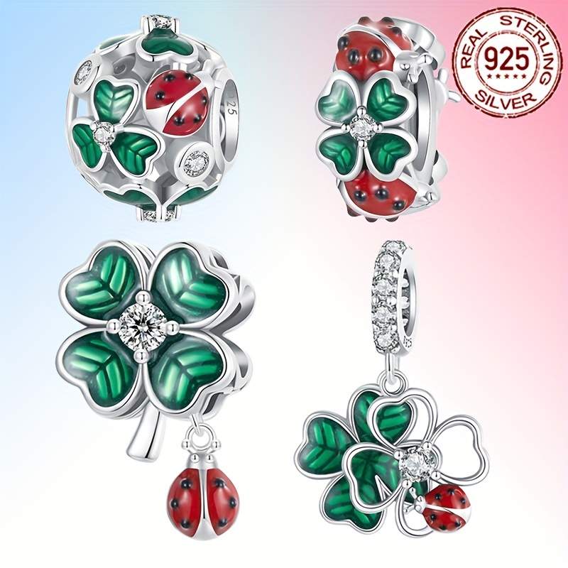 1pc Ladybug Pastoral Cartoon Collier Pendentif Bracelet DIY Bijoux  Fournitures Coloré Animal Perles Plaqué Or Pendentif Bijoux Accessoires  Perles