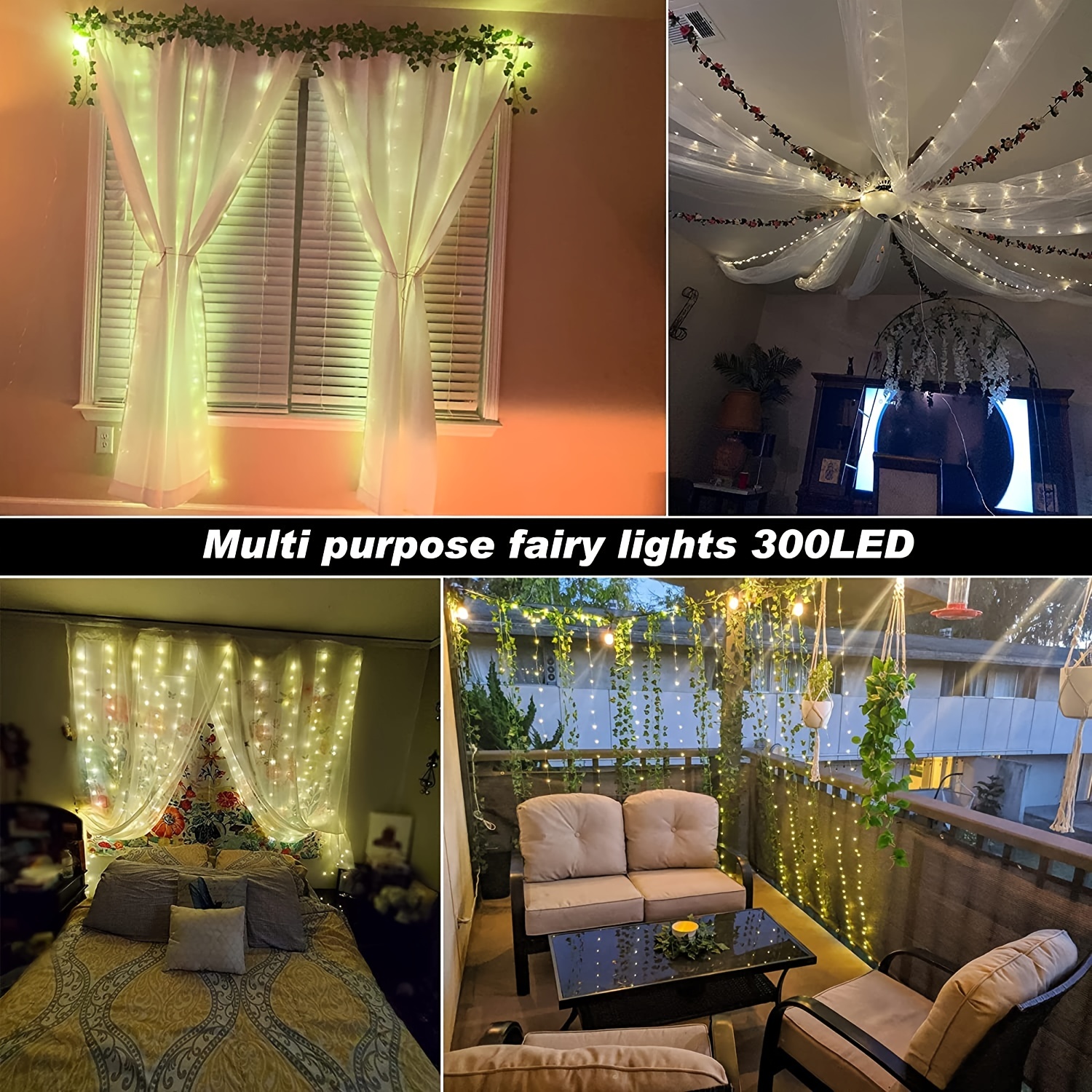 Remote Controlled Usb Curtain Fairy Lights - 8 Led Modes For ...