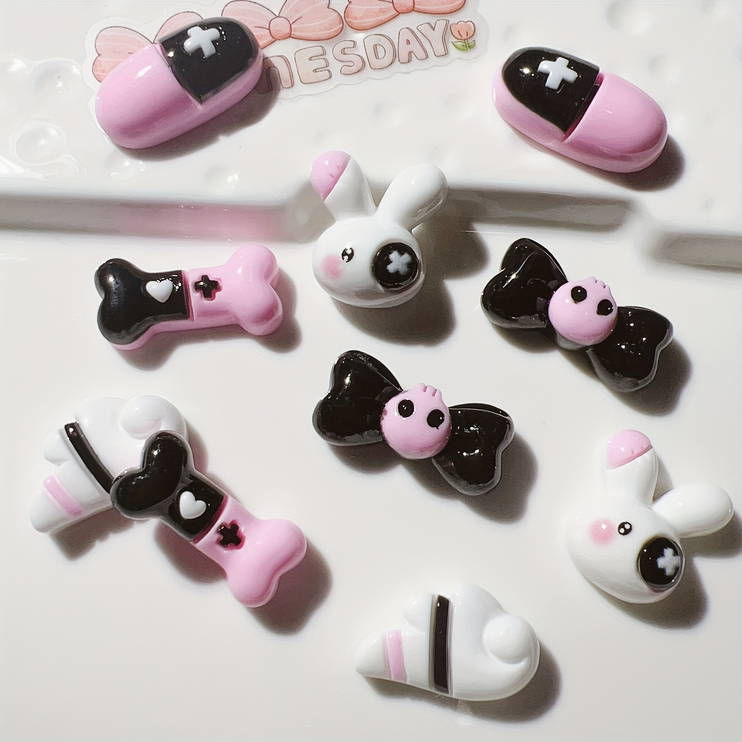diy resin plastic bow charms for