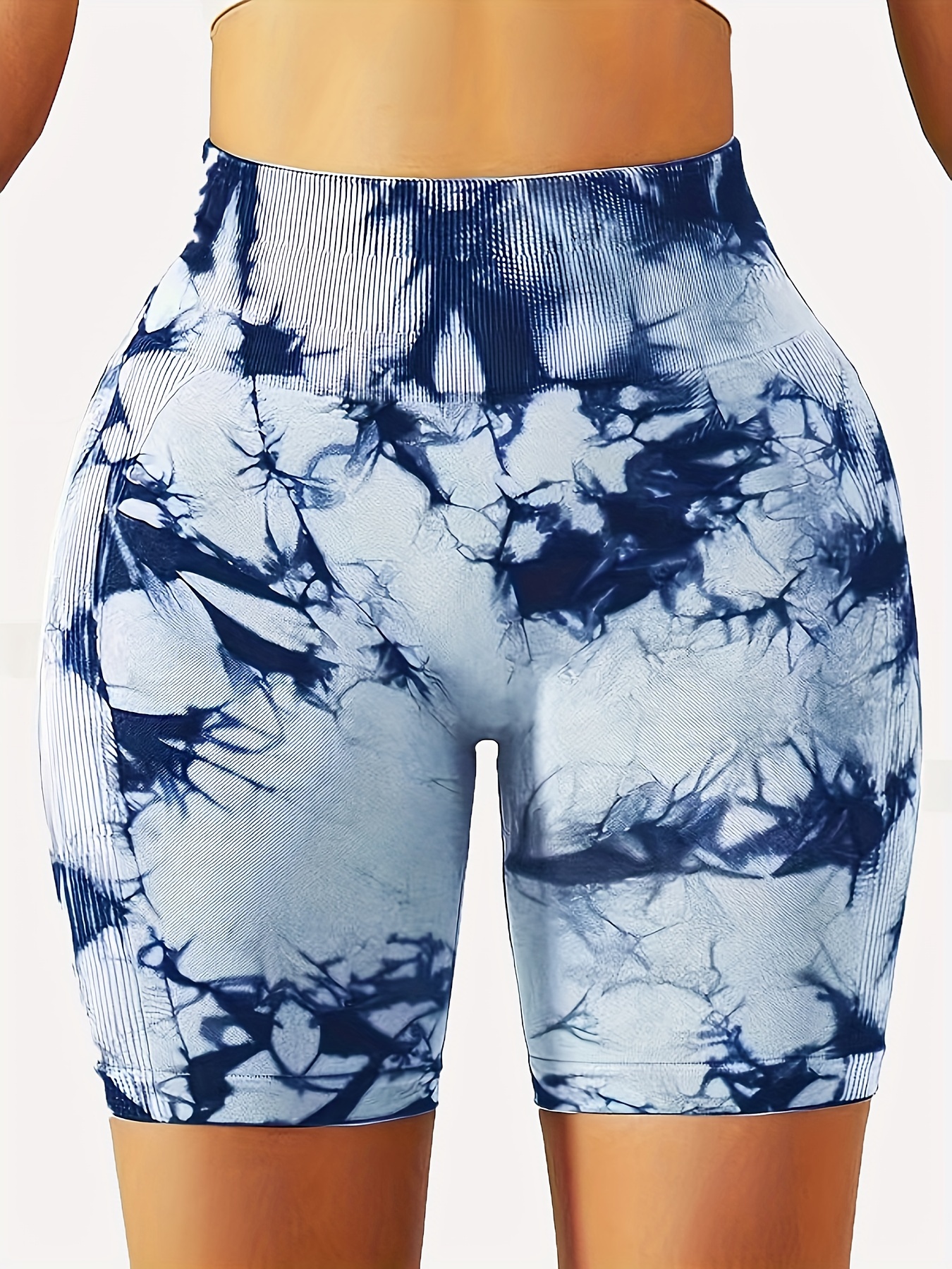 Tie Dye Blue Scrunch Shorts – Myoho Fit