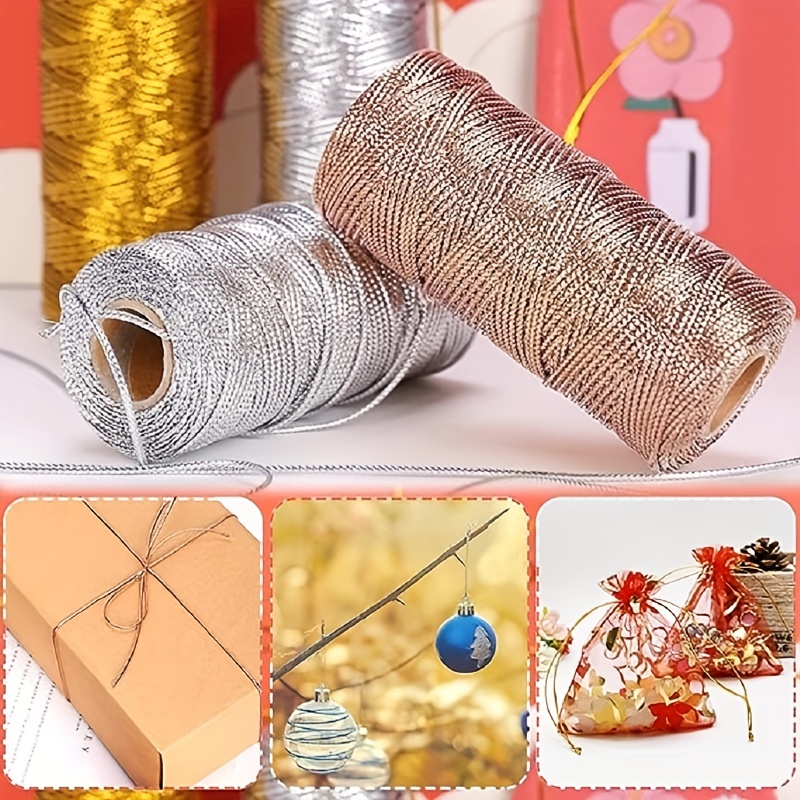100m Rope Gold Silver Cord Gift Packaging String Metallic Jewelry Thre –  LMKee Crafts