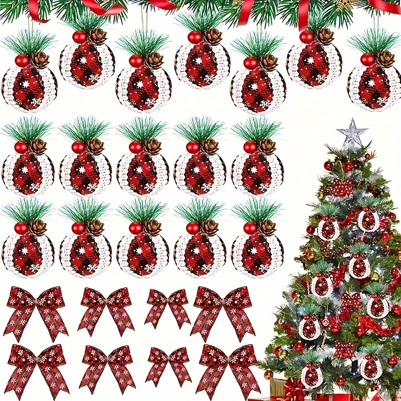 Piao Christmas Decorations Tree Ornament, 8 Pcs Red Black Buffalo