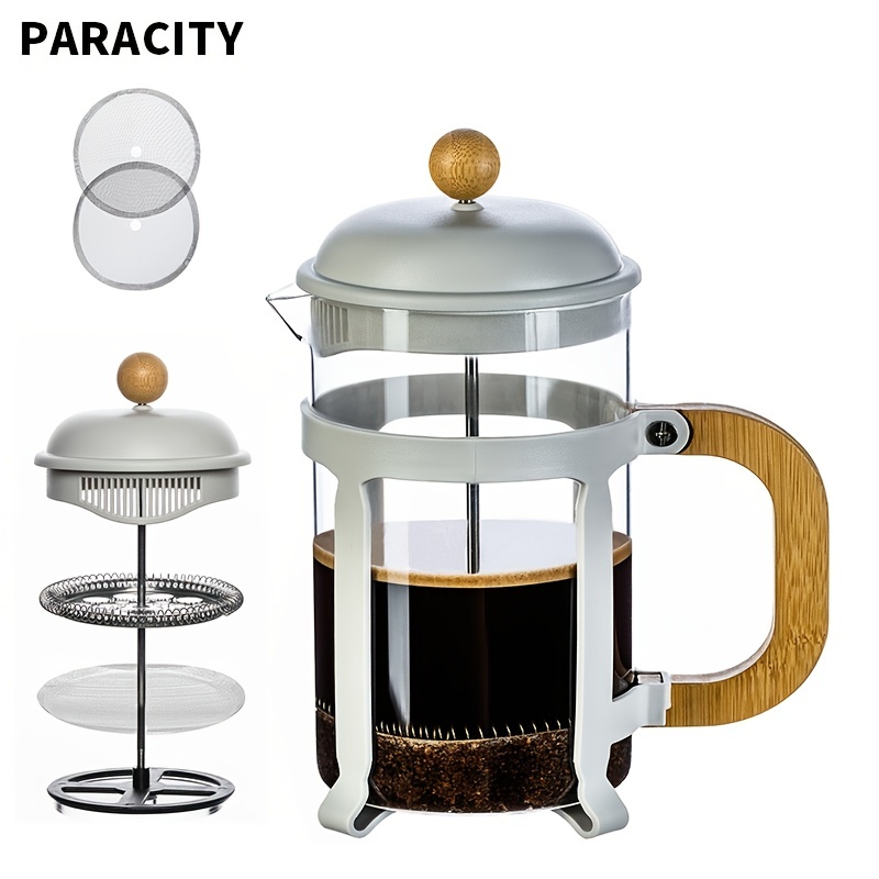 1pc Transparent Glass French Press Coffee Maker