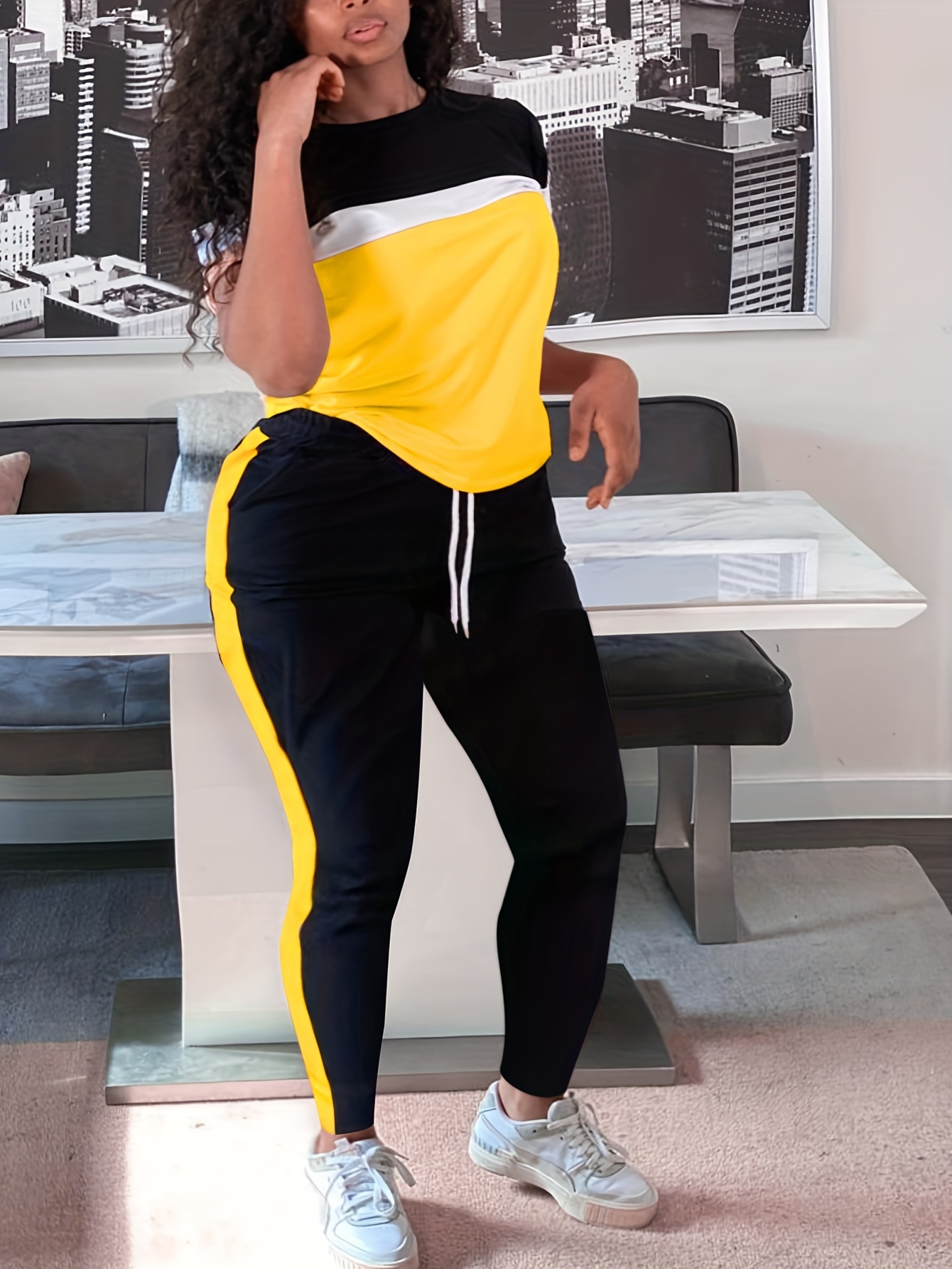 Colorblock Top & Pants Set