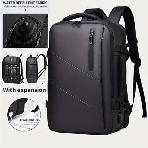 mens large capacity backpack 15 6in laptop backpack extendable backpack for travel business school