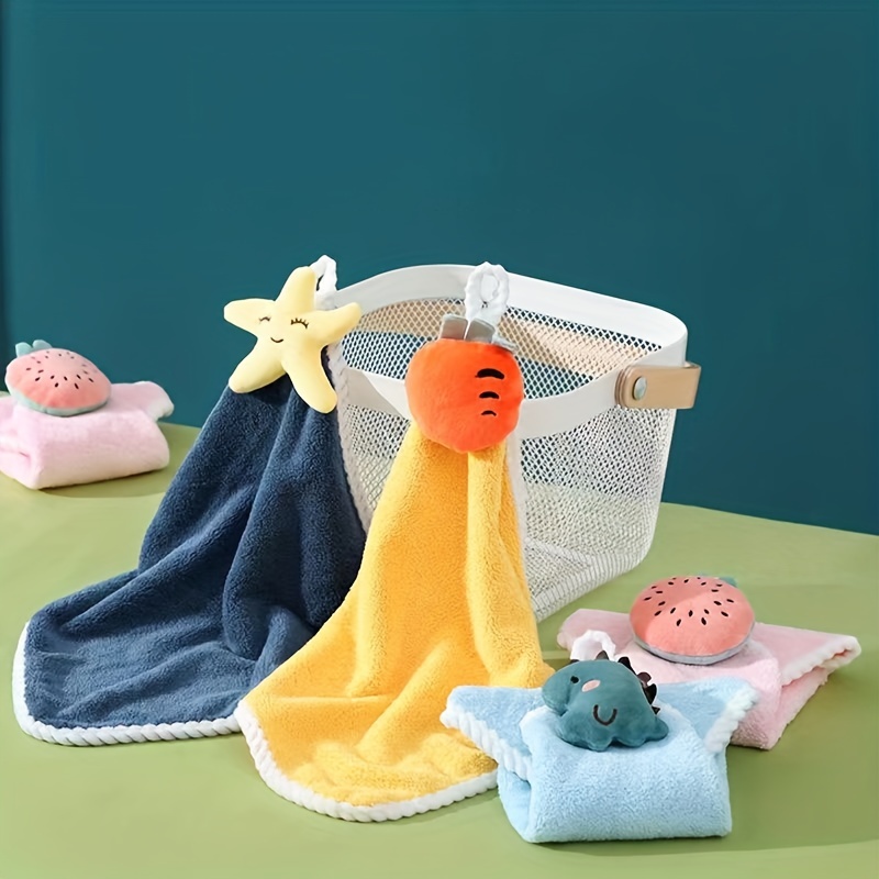Cartoon Soft Absorbent Hand Towels, Coral Fleece Small Square Towel,  Hangable Hand Wipe, Small Towel - Temu