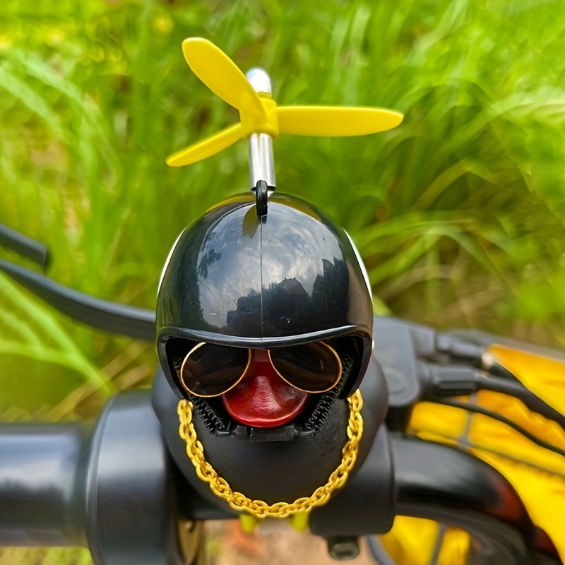 Petit canard jaune mignon pour voiture, avec hélice de casque, brise-vent,  décoration interne automobile